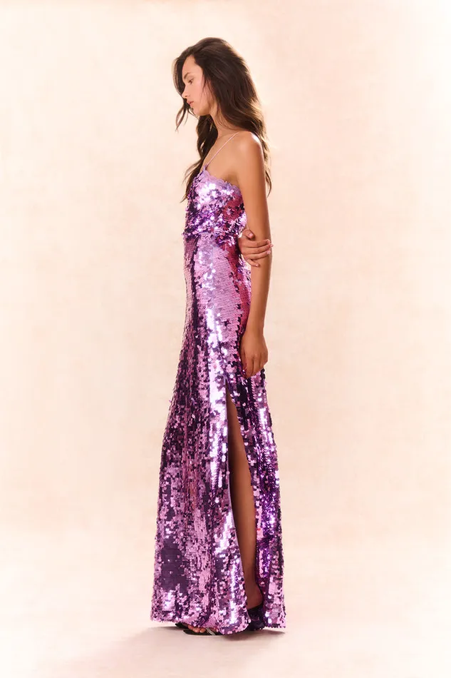 Dresses Women LoveShackFancy Anora Sequin Gown Bright Orchid