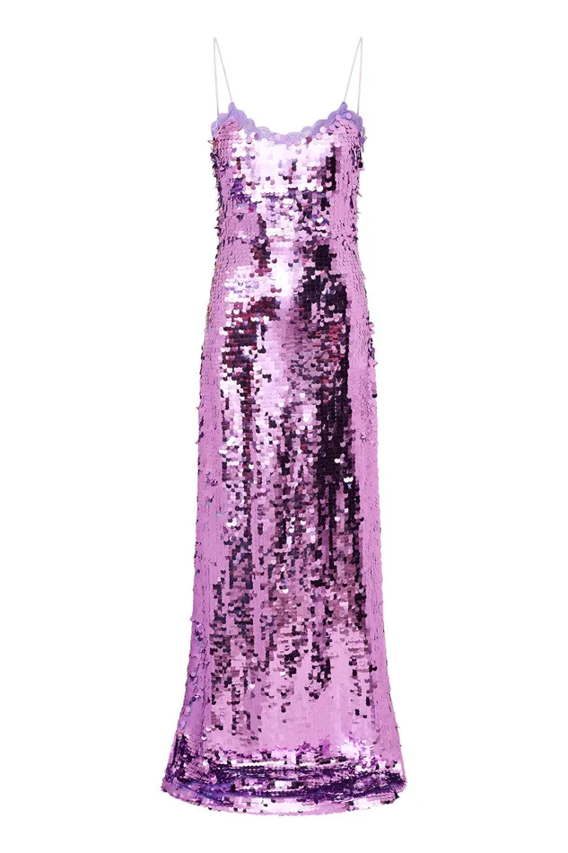 Dresses Women LoveShackFancy Anora Sequin Gown Bright Orchid