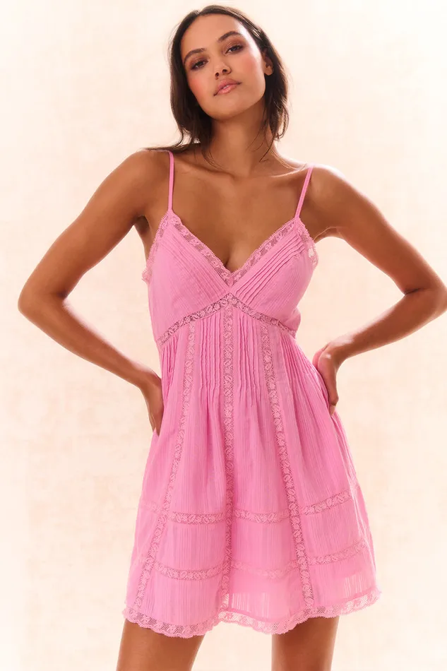 Dresses Women LoveShackFancy Docila Cotton Mini Dress Pink
