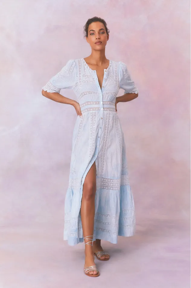 Dresses Women LoveShackFancy Minka Stripe Hand Dye Lace Maxi Dress Blue Hand Dye Dresses Women LoveShackFancy Minka Stripe Hand Dye Lace Maxi Dress Blue Hand Dye