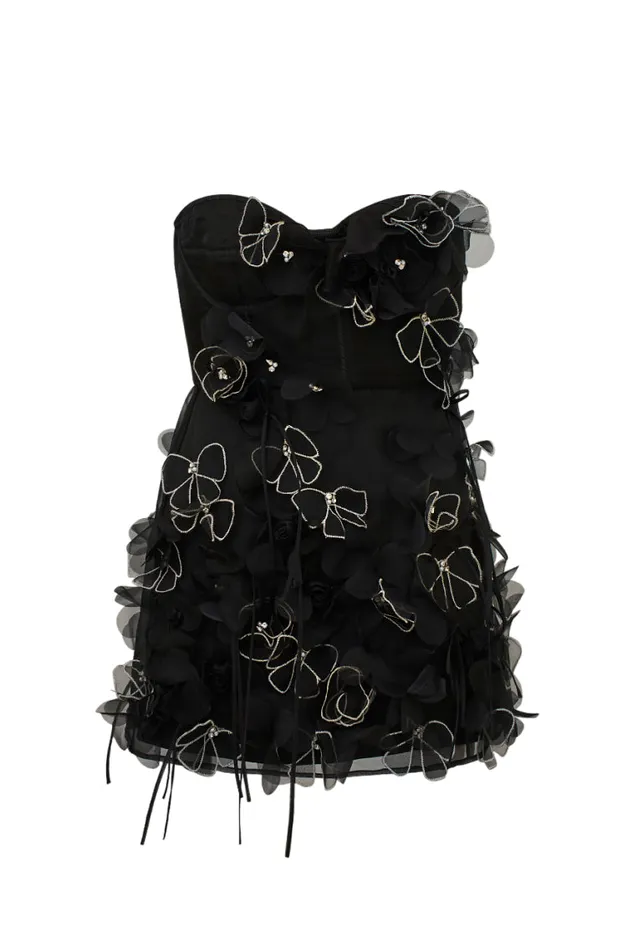Dresses Women LoveShackFancy Sabila Organza Mini Dress Black