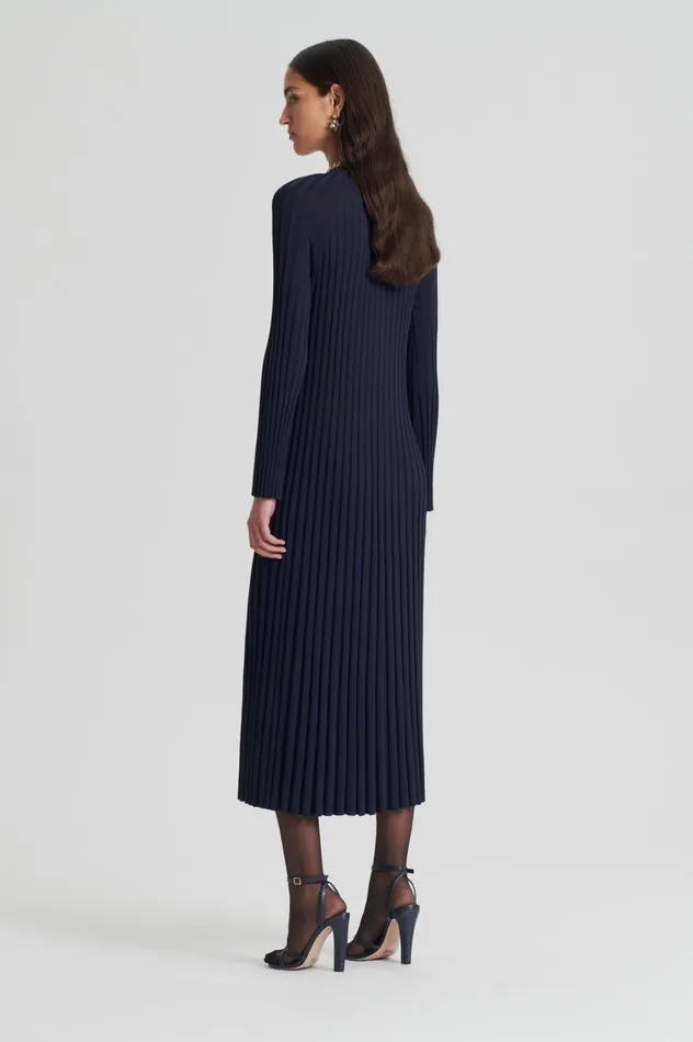 Dresses Women Scanlan Theodore PLEATED RIB DRAWCORD DRESS Navy Dresses Women Scanlan Theodore PLEATED RIB DRAWCORD DRESS Navy
