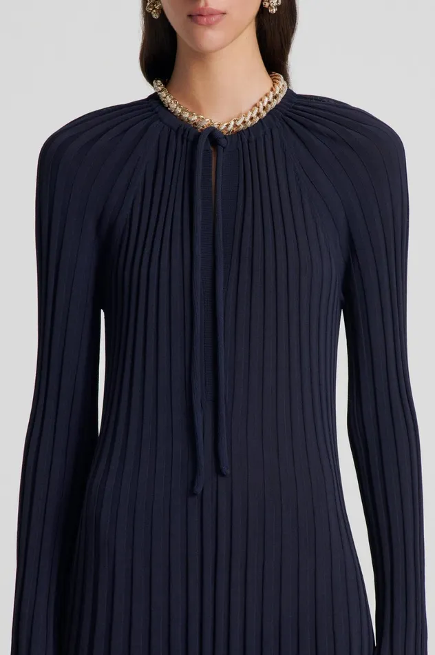 Dresses Women Scanlan Theodore PLEATED RIB DRAWCORD DRESS Navy Dresses Women Scanlan Theodore PLEATED RIB DRAWCORD DRESS Navy