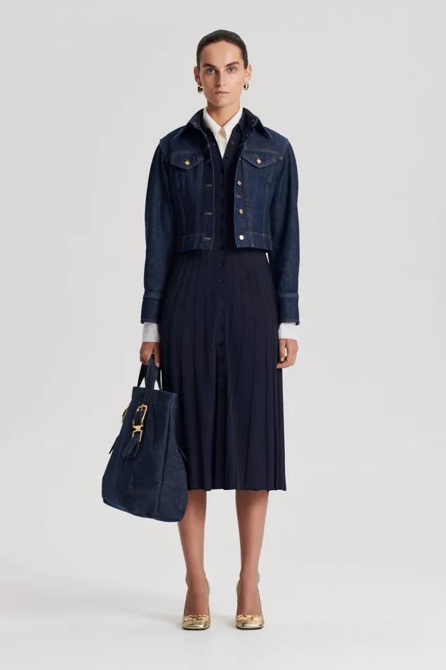 Dresses Women Scanlan Theodore PLEATED RIB SHIRT DRESS Navy Dresses Women Scanlan Theodore PLEATED RIB SHIRT DRESS Navy