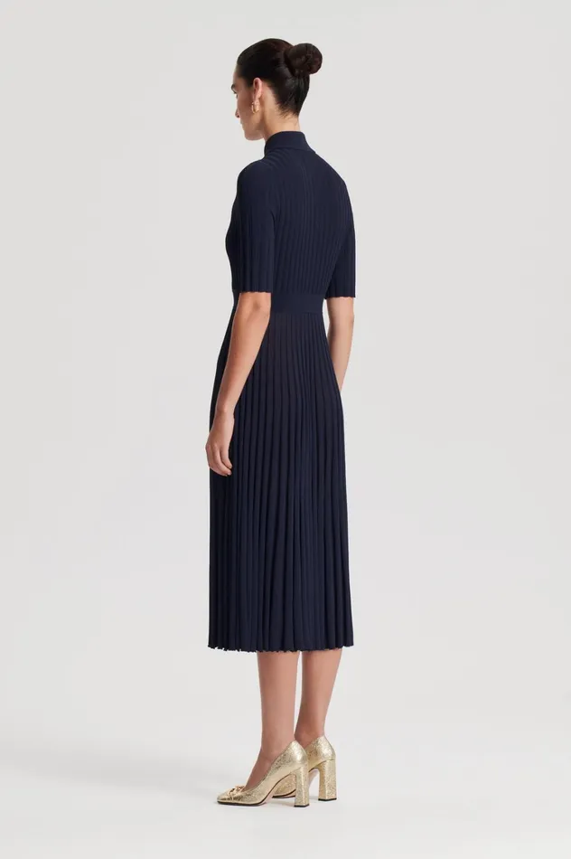 Dresses Women Scanlan Theodore PLEATED RIB SHIRT DRESS Navy Dresses Women Scanlan Theodore PLEATED RIB SHIRT DRESS Navy