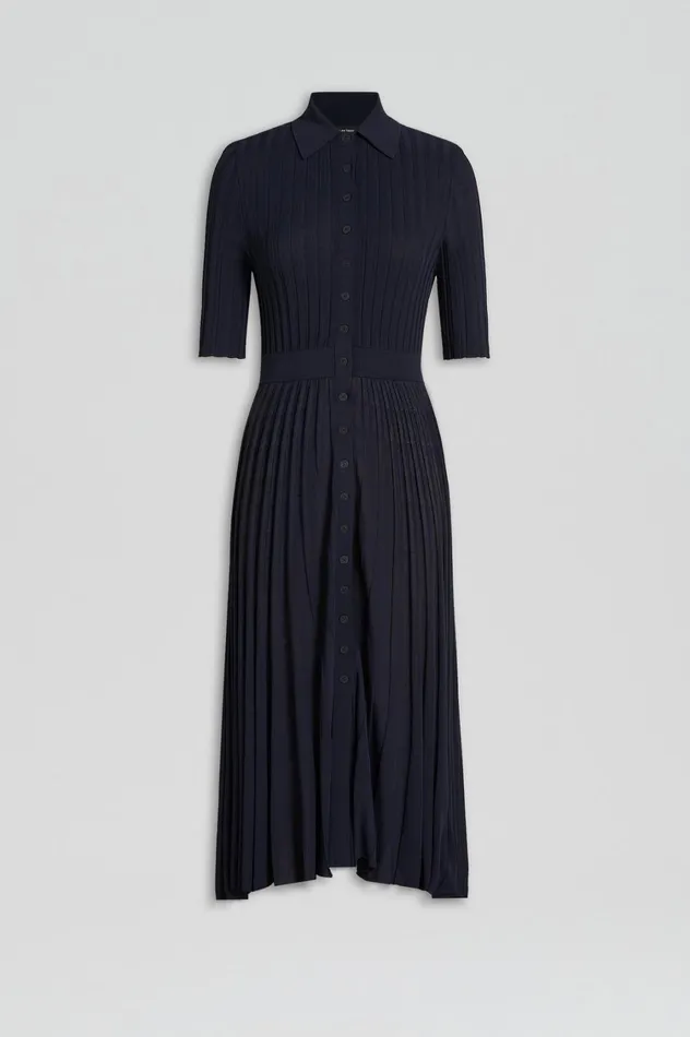 Dresses Women Scanlan Theodore PLEATED RIB SHIRT DRESS Navy Dresses Women Scanlan Theodore PLEATED RIB SHIRT DRESS Navy