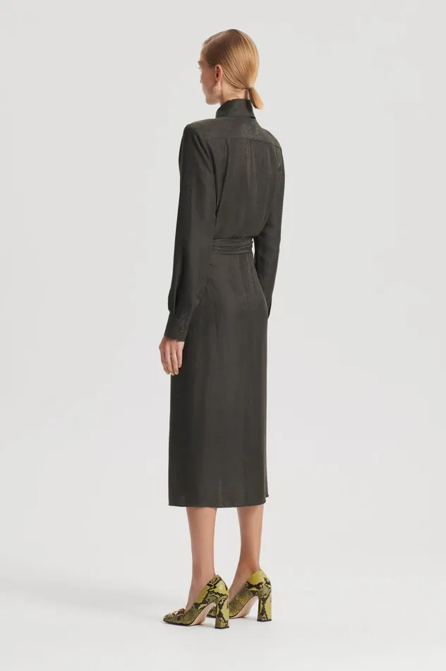 Dresses Women Scanlan Theodore SILK JAQUARD WRAP DRESS Jungle Dresses Women Scanlan Theodore SILK JAQUARD WRAP DRESS Jungle