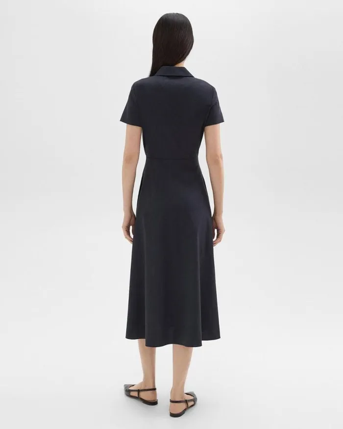Dresses Women Theory Midi Shirt Dress In Good Linen Concord