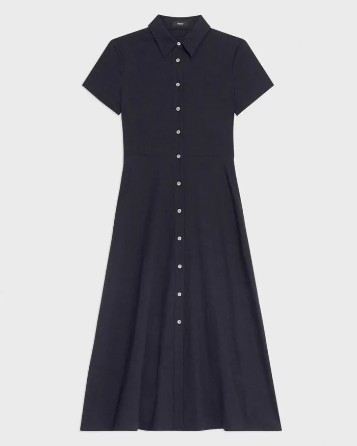 Dresses Women Theory Midi Shirt Dress In Good Linen Concord