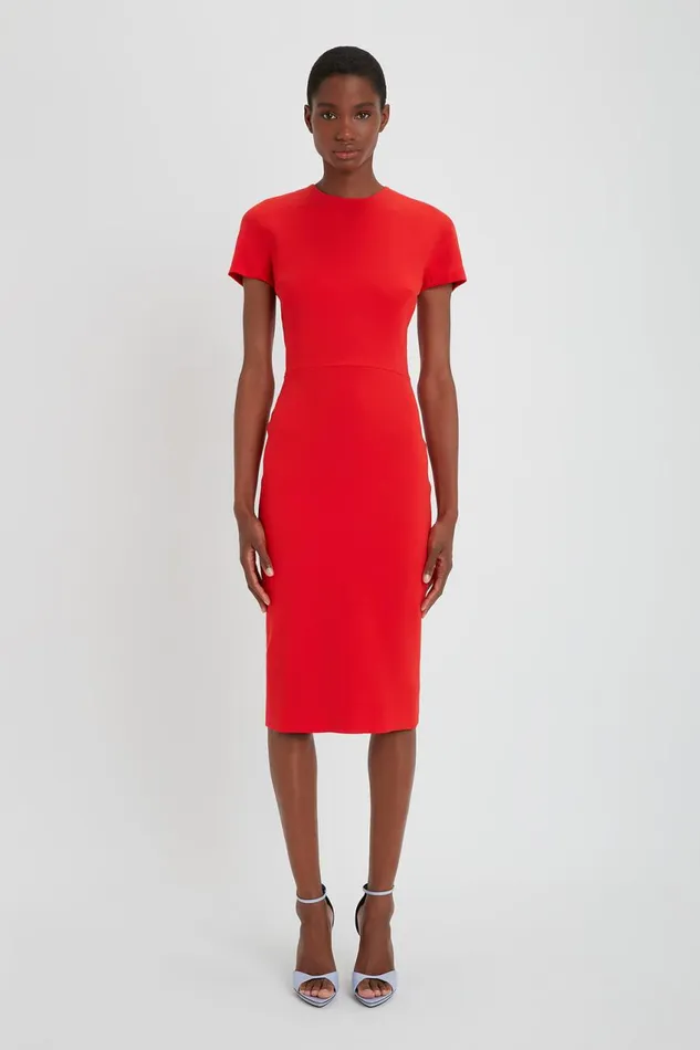 Dresses Women Victoria Beckham Fitted Tshirt Dress In Bright Red