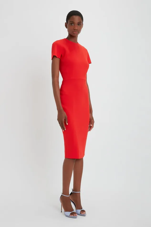 Dresses Women Victoria Beckham Fitted Tshirt Dress In Bright Red Dresses Women Victoria Beckham Fitted Tshirt Dress In Bright Red