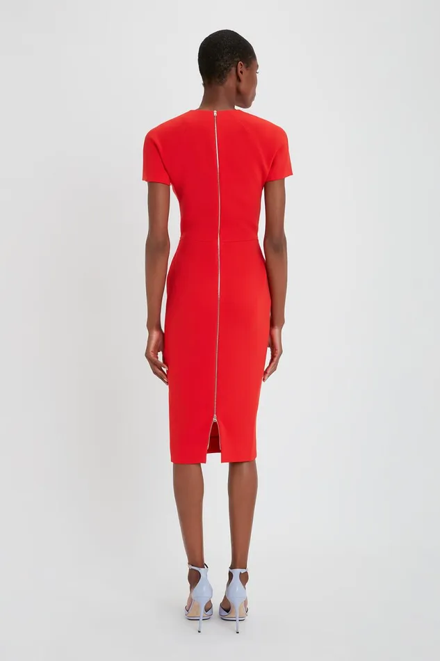 Dresses Women Victoria Beckham Fitted Tshirt Dress In Bright Red Dresses Women Victoria Beckham Fitted Tshirt Dress In Bright Red