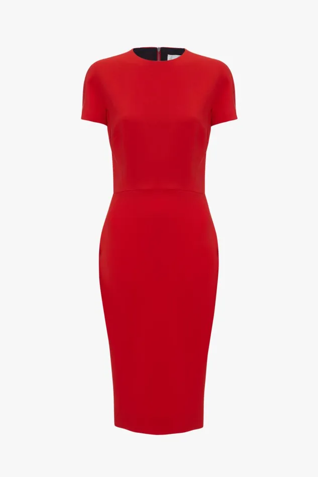 Dresses Women Victoria Beckham Fitted Tshirt Dress In Bright Red Dresses Women Victoria Beckham Fitted Tshirt Dress In Bright Red