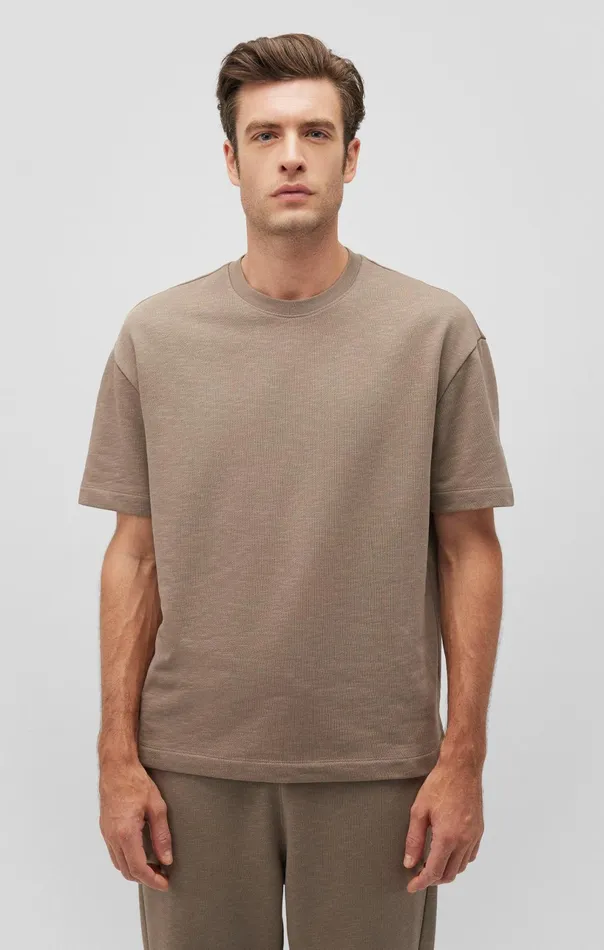 Drop Shoulder TShirt In Brindle Men Mavi Jeans TShirts
