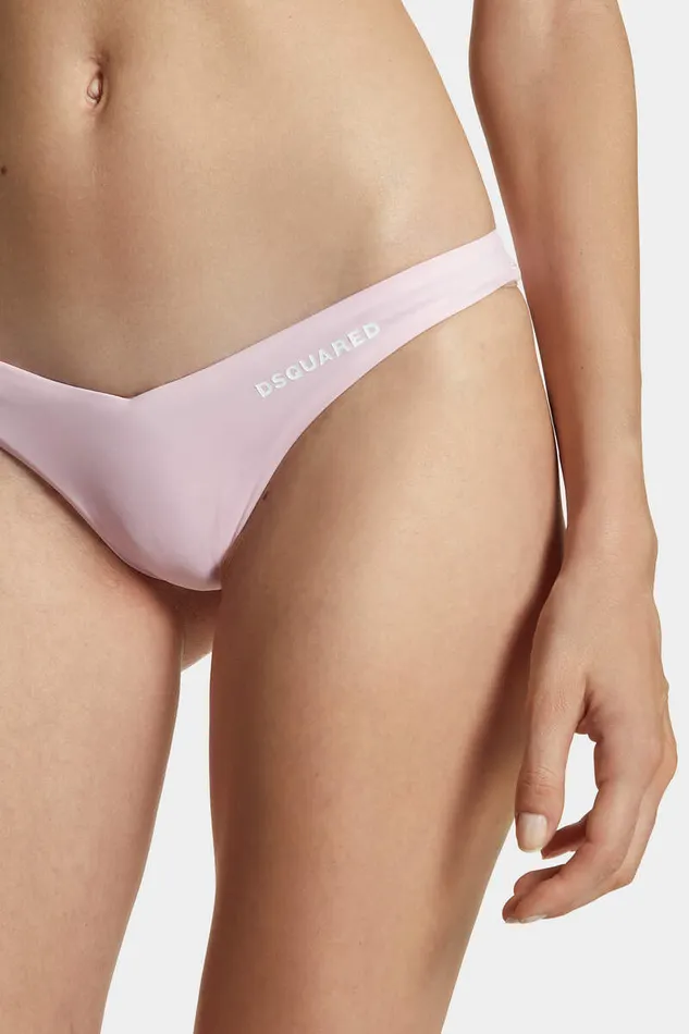 Dsquared2 Beachwear Logo VFront Bikini Brief Pink 8211 Women