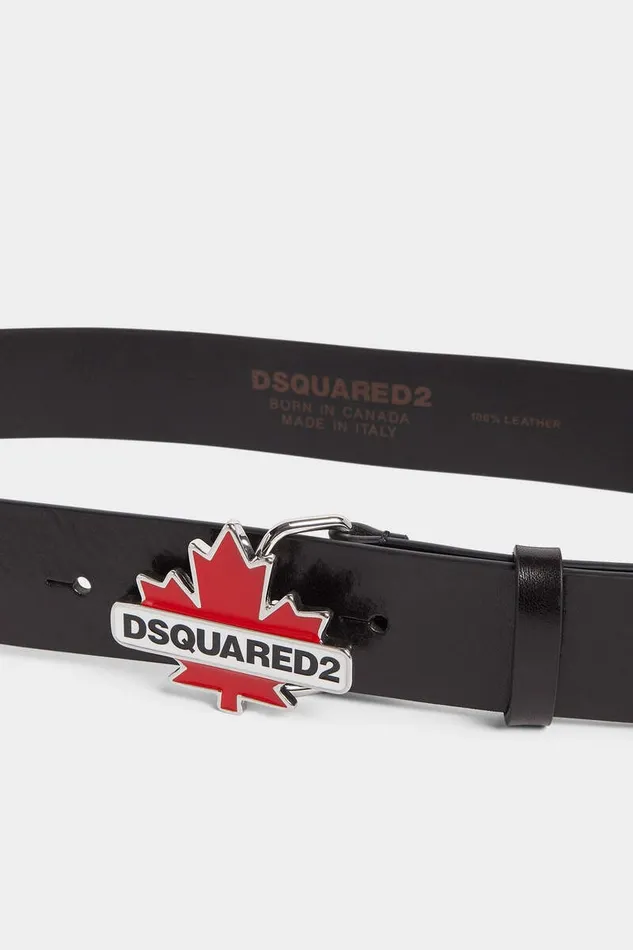 Dsquared2 Belts Leaf Plaque Belt Black 8211 Men