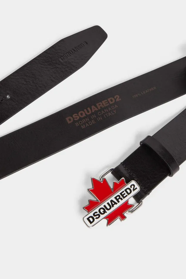Dsquared2 Belts Leaf Plaque Belt Black 8211 Men