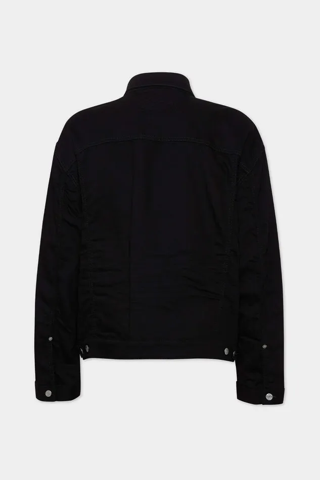 Dsquared2 Coats and Outerwear Icon New Generation Black Oversized Jean Jacket 8211 Men