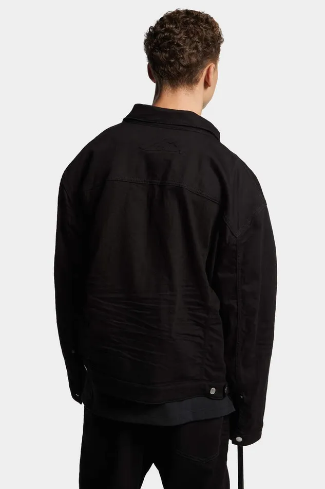 Dsquared2 Coats and Outerwear Icon New Generation Black Oversized Jean Jacket 8211 Men