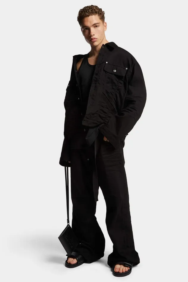 Dsquared2 Coats and Outerwear Icon New Generation Black Oversized Jean Jacket 8211 Men