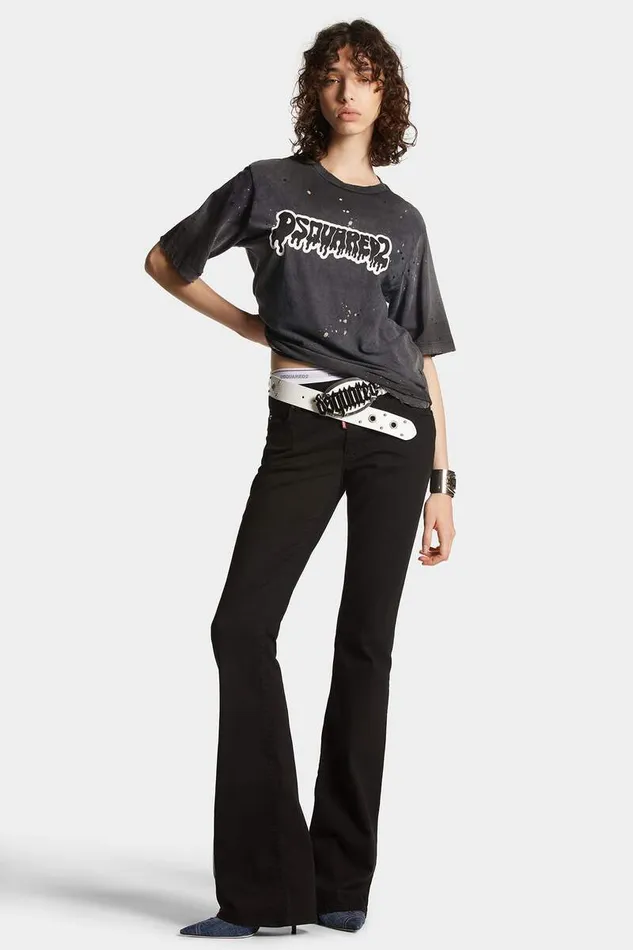 Dsquared2 Jeans Black Bull Medium Waist Flare Twiggy Jeans 8211 Women