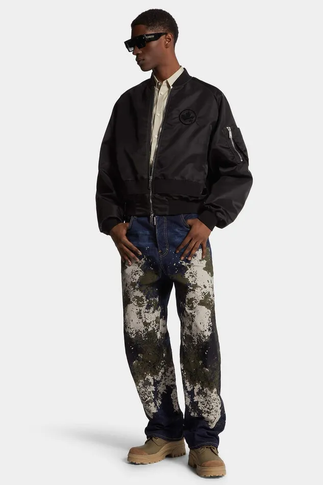 Dsquared2 Jeans Dark Urban Camo Wash Loose Jeans Navy 8211 Men