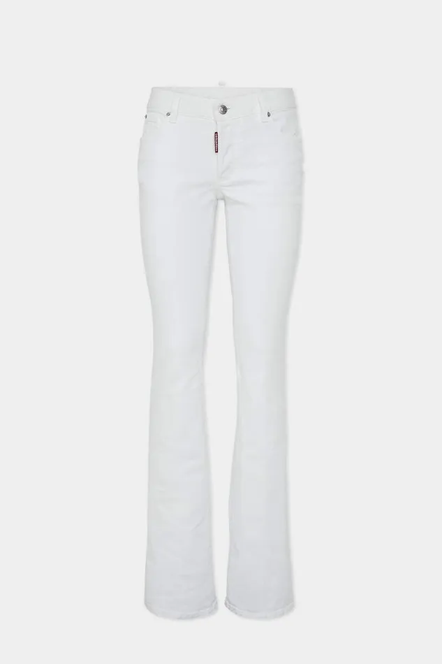 Dsquared2 Jeans Dyed Medium Waist Flare Jeans White 8211 Women