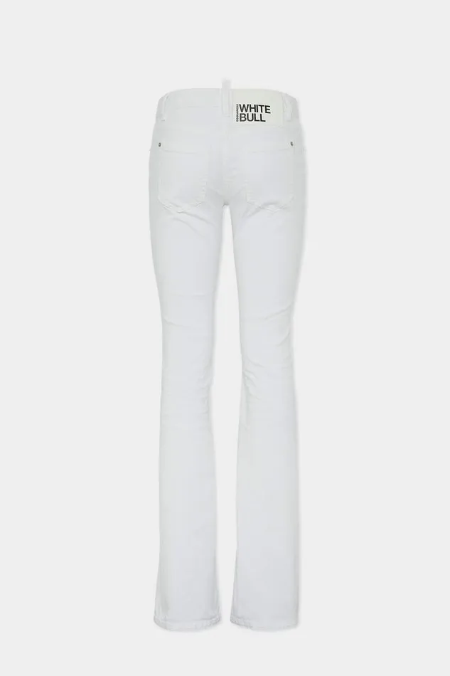 Dsquared2 Jeans Dyed Medium Waist Flare Jeans White 8211 Women