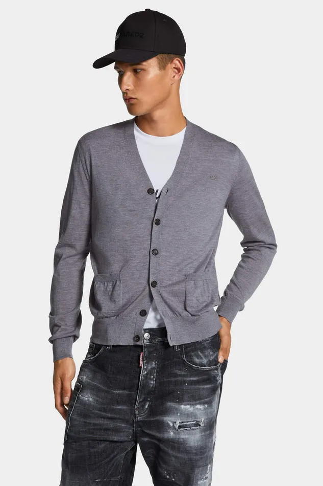 Dsquared2 Knitwear D2 Knit Cardigan Grey 8211 Men