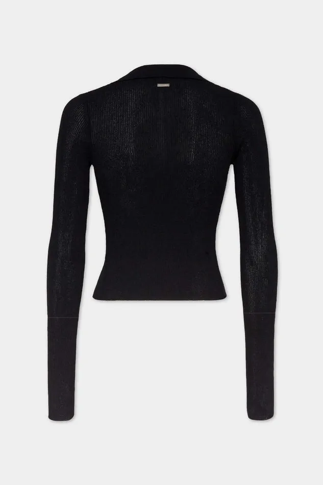 Dsquared2 Knitwear Knit Hook Polo Black 8211 Women