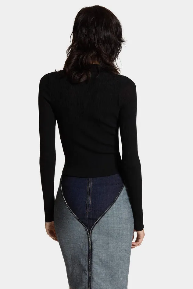 Dsquared2 Knitwear Knit Hook Polo Black 8211 Women