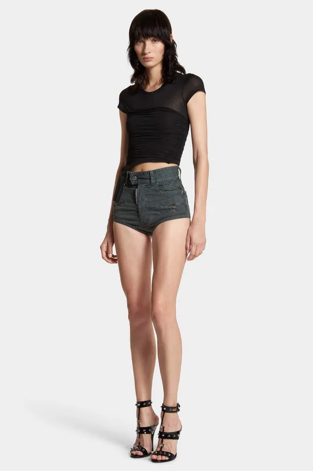 Dsquared2 Shorts 9 To 5 Cotton Hot Pant Orange 8211 Women