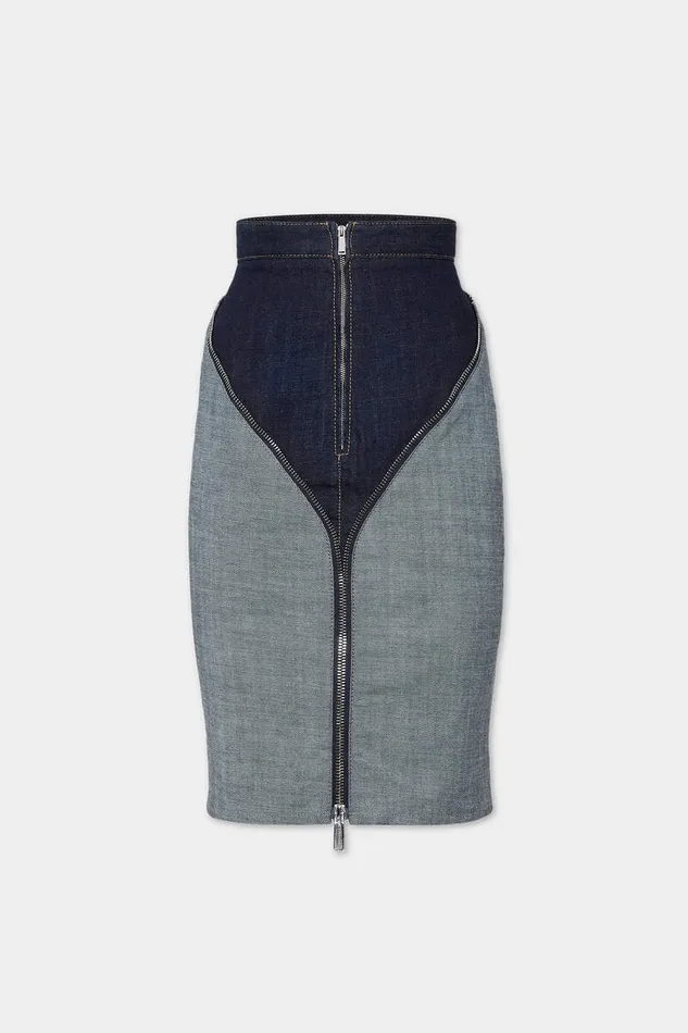 Dsquared2 Skirts Dark Urban Wash Upside Jeans Skirt Navy 8211 Women