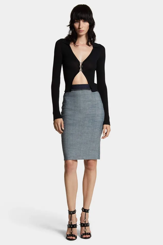 Dsquared2 Skirts Dark Urban Wash Upside Jeans Skirt Navy 8211 Women
