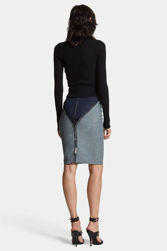 Dsquared2 Skirts Dark Urban Wash Upside Jeans Skirt Navy 8211 Women