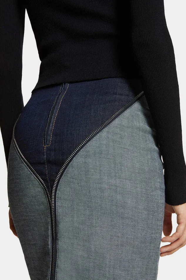 Dsquared2 Skirts Dark Urban Wash Upside Jeans Skirt Navy 8211 Women