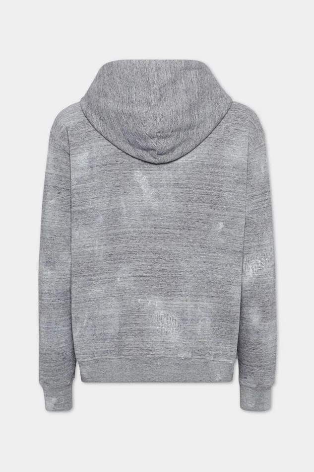 Dsquared2 Sweatshirts Washed And Destroyed Hoodie Grey Melange 8211 Men