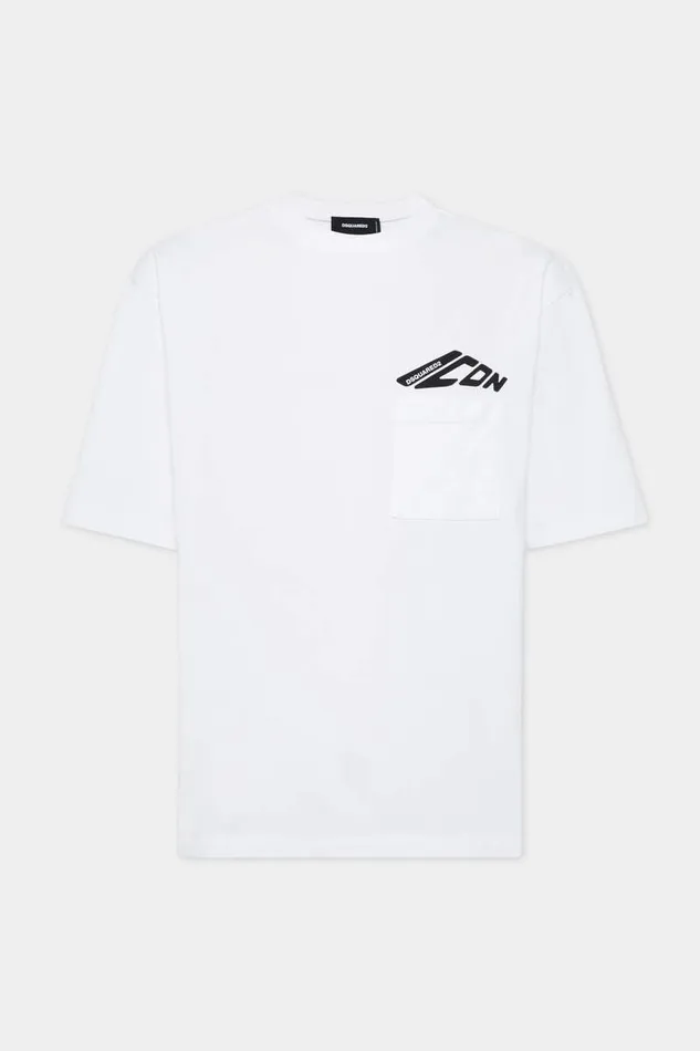 Dsquared2 TShirts and Polo Icon New Generation Loose Fit Pocket TShirt White 8211 Men