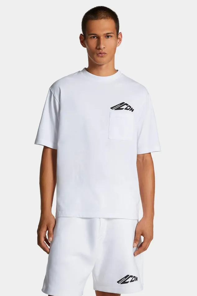 Dsquared2 TShirts and Polo Icon New Generation Loose Fit Pocket TShirt White 8211 Men