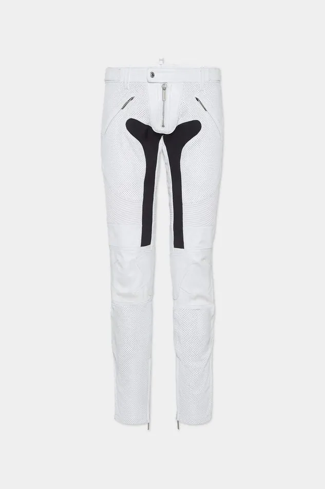 Dsquared2 Trousers Leather Racer Pant White 8211 Men