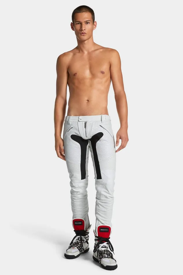 Dsquared2 Trousers Leather Racer Pant White 8211 Men