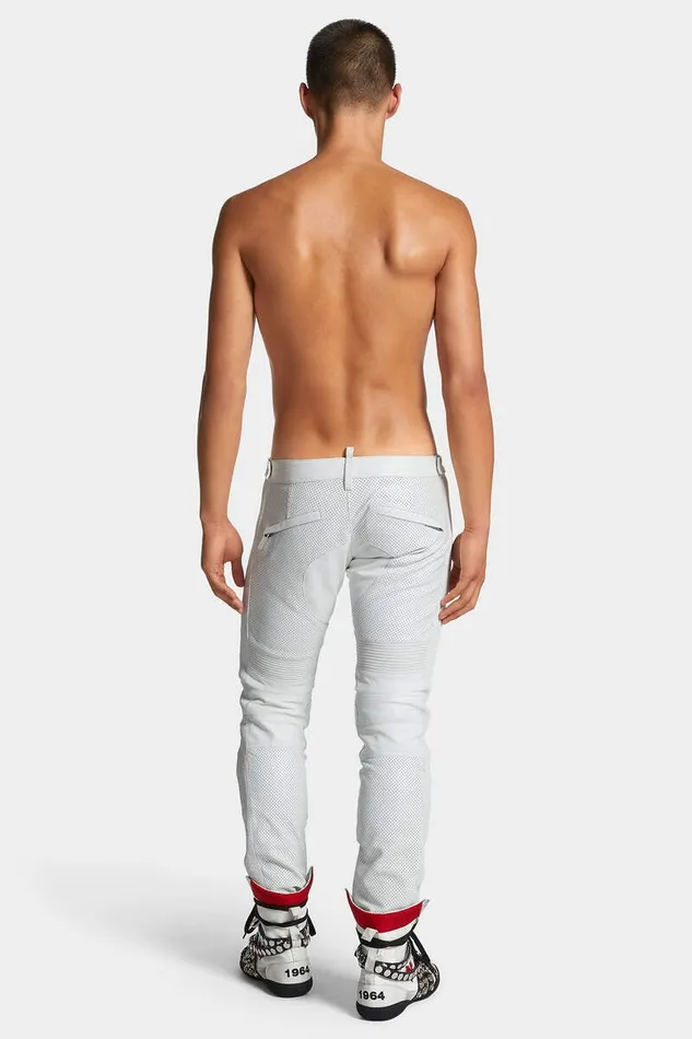 Dsquared2 Trousers Leather Racer Pant White 8211 Men