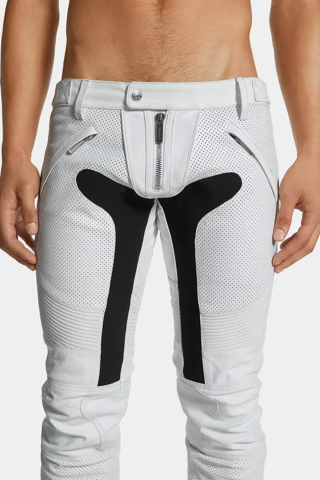 Dsquared2 Trousers Leather Racer Pant White 8211 Men