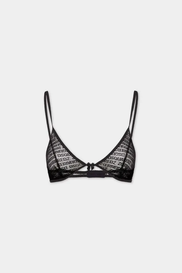 Dsquared2 Underwear Allover Logo Triangle Bra Black 8211 Women