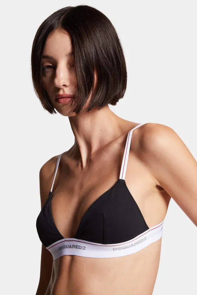 Dsquared2 Underwear Logo Triangle Bra Blackwhite 8211 Women