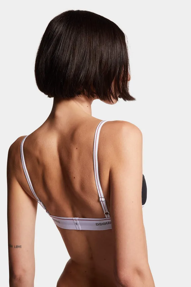 Dsquared2 Underwear Logo Triangle Bra Blackwhite 8211 Women