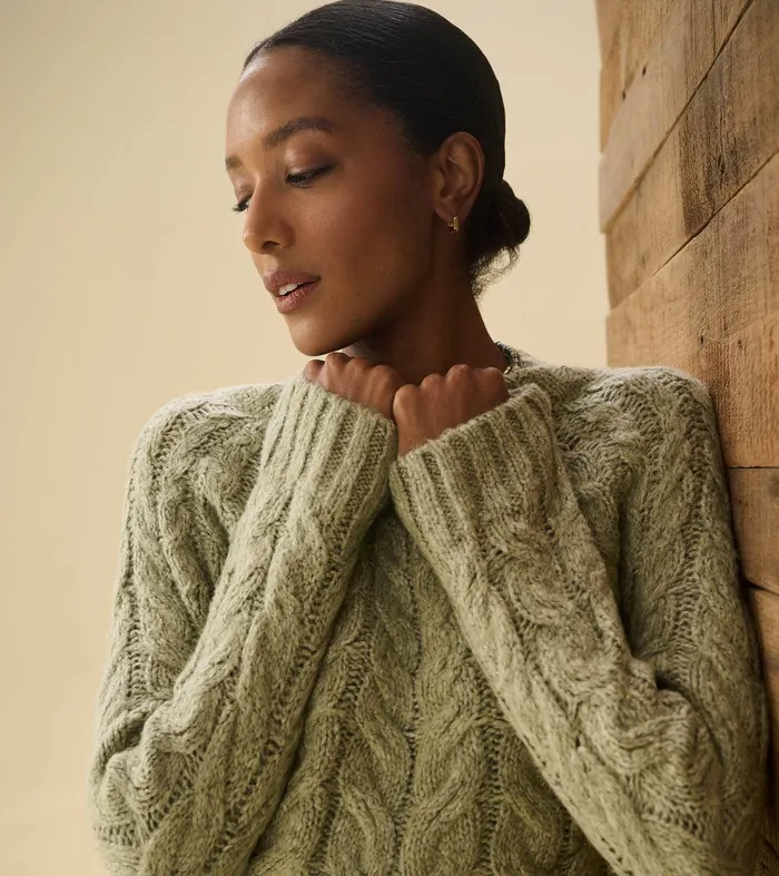 Dylan Cable Knit Sweater 8211 Moss Green Hatley
