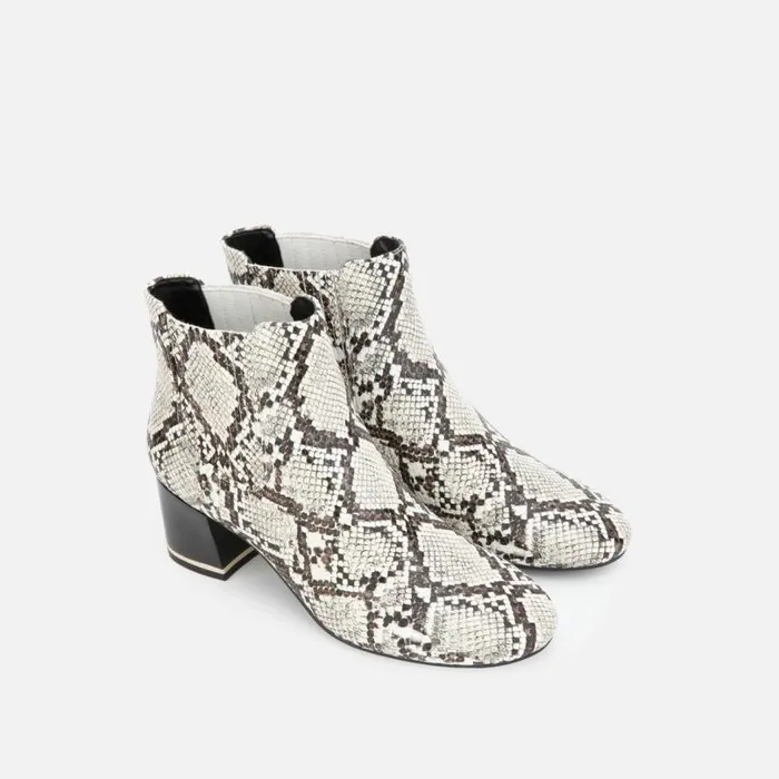 Edina Snake Print Block Heel Bootie Blackwhite Women Kenneth Cole Boots Booties