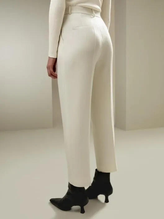 Elegant Medium Rise SilkWool Blend Business Trousers Women Lilysilk Essentials