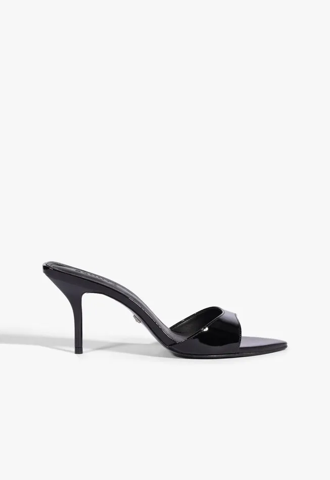 Elodie Patent Leather Sandal Black Women Schutz Shoes Mules